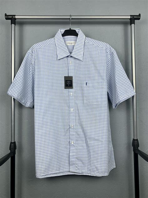 ysl men's white shirt|ysl men's short sleeve shirt.